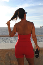Load image into Gallery viewer, Halter Sports Bra in Cherry Red
