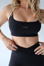 Load image into Gallery viewer, TDRX. Logo Sports Bra in Jet Black
