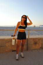 Load image into Gallery viewer, Color Block Sports Bra in Navy Blue + Lime Green
