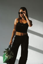 Load image into Gallery viewer, TDRX Logo Cropped Tank in Black
