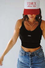 Load image into Gallery viewer, TDRX Logo Cropped Tank in Black

