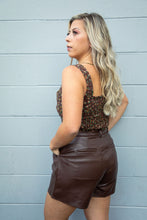 Load image into Gallery viewer, Espresso Faux Leather Shorts
